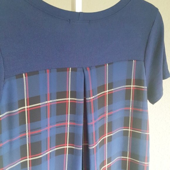 Stitch Fix | Papermoon Blue Plaid Back Top Size S - Picture 4 of 4